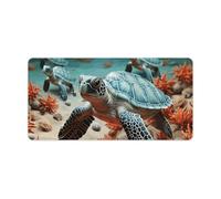 Tapis de souris imperméable 61 x 30,5 cm avec base en caoutchouc antidérapant et surface lisse pour jeux de bureau, pliable, portable, tortue, étoile de mer, protection de bureau pour ordinateur