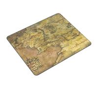 Tapis de souris imprimé carte de la Terre du Milieu avec base en caoutchouc antidérapant Tapis de souris d'ordinateur mignon pour bureau maison 17,8 x 21,8 cm