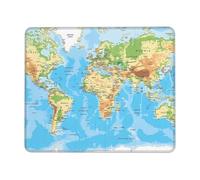 Tapis de souris imprimé carte du monde 20 x 24 cm, base en caoutchouc antidérapant, tapis de souris de jeu pour ordinateur, ordinateur portable, bureau, maison