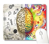 Tapis de souris imprimé cerveau gauche et droit Art moderne Science motivationnelle psychologie peinture tapis de souris tapis de décoration de bureau