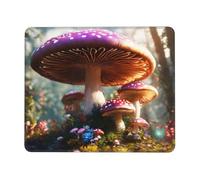 Tapis de souris imprimé champignons sauvages, tapis de souris rectangulaire pour ordinateur, tapis de souris antidérapant 25 x 30 cm 18 x 25 cm
