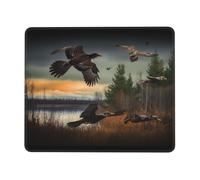Tapis de souris imprimé chasse volant sauvage 25,4 x 30,5 cm, base en caoutchouc antidérapant, tapis de souris d'ordinateur, ordinateur portable, accessoires de bureau
