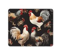 Tapis de souris imprimé coqs français, imperméable, antidérapant, décoration de bureau, tapis de souris en caoutchouc pour jeux vidéo, travail, étude, 25,4 x 30,5 cm