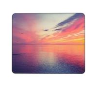 Tapis de souris imprimé coucher de soleil carré base en caoutchouc imperméable antidérapant tapis de souris pour ordinateur portable de bureau 20 x 24,1 cm