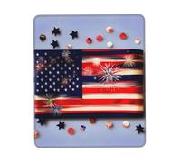 Tapis de souris imprimé drapeau américain feu d'artifice 4 juillet, tapis de souris pour ordinateur portable, 25,4 x 30,5 cm, bureau 20 x 24,1 cm