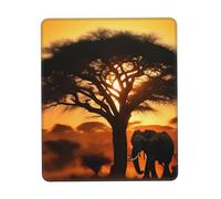 Tapis de souris imprimé éléphant africain, tapis de souris pour ordinateur portable, 25,4 x 30,5 cm, bureau 20 x 24,1 cm