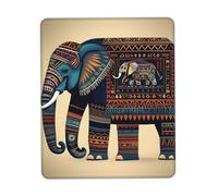Tapis de souris imprimé éléphant aztèque, tapis de souris pour ordinateur portable, 25,4 x 30,5 cm, bureau 20,9 x 24,1 cm