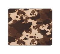 Tapis de souris imprimé en peau de vache marron, tapis de souris personnalisé, tapis de souris imperméable, base en caoutchouc antidérapant, tapis de souris d'ordinateur pour souris sans fil