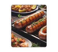Tapis de souris imprimé Fast Food, tapis de souris rectangulaire avec base antidérapante, tapis de souris de jeu d'ordinateur, 25,4 x 30,5 cm