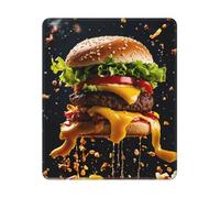 Tapis de souris imprimé Fast Food, tapis de souris rectangulaire avec base antidérapante, tapis de souris de jeu d'ordinateur, 25,4 x 30,5 cm