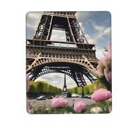 Tapis de souris imprimé fleur Paris Tour Eiffel, tapis de souris pour ordinateur portable, 25,4 x 30,5 cm, bureau 20,9 x 24,1 cm
