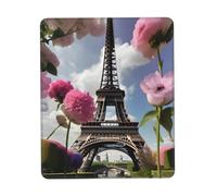 Tapis de souris imprimé fleurs Paris Tour Eiffel, tapis de souris pour ordinateur portable, 25,4 x 30,5 cm, bureau 20,9 x 24,1 cm