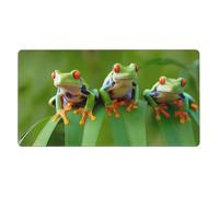 Tapis de souris imprimé grenouilles amusantes 40 x 75 cm, grand tapis de souris de jeu antidérapant, imperméable à l'eau et à bords cousus en caoutchouc souple, pour la maison, le bureau, le travail