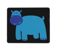 Tapis de souris imprimé hippopotame mignon avec bords cousus - Fournitures de bureau et jeux - Accessoires de bureau en caoutchouc antidérapant pour ordinateurs, ordinateurs portables, bureau