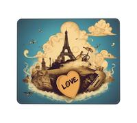 Tapis de souris imprimé « I Love to Travel » avec base en caoutchouc antidérapant, tapis de souris carré imperméable et lavable pour ordinateur portable, pour la maison, le bureau, le travail, 21,1 x
