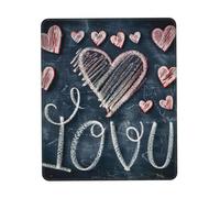 Tapis de souris imprimé « I Love You Words with Hearts », tapis de souris pour ordinateur portable, 25,4 x 30,5 cm, bureau 20 x 24,1 cm