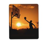 Tapis de souris imprimé jeux de basket-ball avec bords cousus imperméable pour ordinateur portable, base en caoutchouc antidérapant, tapis de souris de jeu pour la maison, le bureau, les voyages