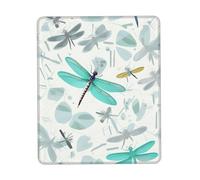 Tapis de souris imprimé libellule verte, tapis de souris pour ordinateur portable, 25,4 x 30,5 cm, bureau 20,9 x 24,1 cm