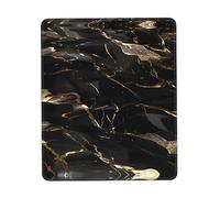 Tapis de souris imprimé marbre noir doré, pour ordinateur portable, 25,4 x 30,5 cm, bureau 20,9 x 24,1 cm