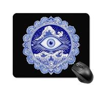 Tapis De Souris, Imprimé Mauvais Œil Matiasma Base en Caoutchouc Mousepad Antidérapante sous Main Bureau pour Joueurs Ordinateur Bureau 25X30cm