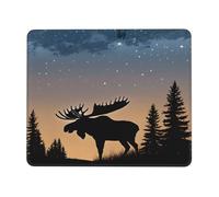 Tapis de souris imprimé (Moose Mountain Pine Tree Wilderness) 17,8 x 21,8 cm, imperméable et antidérapant, base en caoutchouc pour ordinateur portable, tapis de bureau pour décoration de bureau à