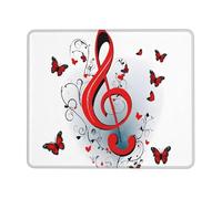 Tapis de souris imprimé (motif musical) 21,1 x 26,2 cm, imperméable et antidérapant, base en caoutchouc pour ordinateur portable, tapis de bureau pour décoration de bureau à domicile
