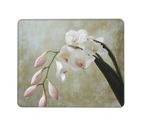 Tapis de souris imprimé orchidée cloche 21,1 x 26,2 cm, base en caoutchouc antidérapant, pour ordinateur, ordinateur portable, accessoires de bureau