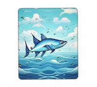 Tapis de souris imprimé poisson volant dans les océans, tapis de souris de jeu, tapis de souris d'ordinateur pour ordinateur portable souris 25 x 30 cm bureau 20,9 x 22,5 cm