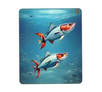 Tapis de souris imprimé poisson volant dans l'océan, tapis de souris pour ordinateur portable, 25,4 x 30,5 cm, bureau 20 x 24,1 cm
