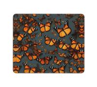 Tapis de souris imprimé tas de papillons monarques oranges, tapis de souris personnalisé, tapis de souris imperméable, base en caoutchouc antidérapant, tapis de souris d'ordinateur pour souris sans