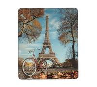 Tapis de souris imprimé Tour Eiffel vélo, tapis de souris pour ordinateur portable, 25,4 x 30,5 cm, bureau 20,9 x 24,1 cm