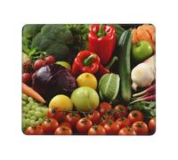 Tapis de souris imprimé variétés de légumes frais et fruits 17,8 x 21,8 cm, base en caoutchouc antidérapant, tapis de souris pour ordinateur, ordinateur portable, accessoires de bureau
