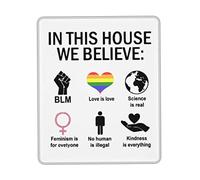 Tapis De Souris in This House We Believe sous-Main Anti-Dérapant Mouse Pad Comfortable Mousepad pour Table Voyage Travail 25X30CM