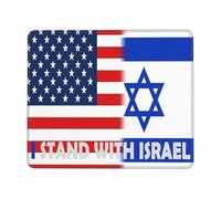 Tapis De Souris Israel Flag and United States Flag We Stand with Israel Pray for Israel Mouse Pad Anti-Dérapant Mousepad Comfortable sous-Main pour Voyage Travail Claviers 25X30CM