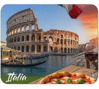 Tapis de Souris Italie Souvenir colisée gondole Pizza Haute qualité de Glisse Confortable Doux idée Cadeau Anniversaire Noël fête Homme Femme ami collegue Mouse Pad 235 x 195 x 5mm