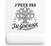 Tapis de Souris J’Peux Pas j’AI Généalogie | Tapis Ergonomique 22 × 18 cm Repose-Poignet en Mousse | Bureau Télétravail Études | Cadeau Généalogiste Homme Femme Anniversaire Noël