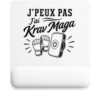 Tapis de Souris J’Peux Pas j’AI Krav Maga | Tapis Ergonomique 22 × 18 cm Repose-Poignet en Mousse | Bureau Télétravail Études | Cadeau Homme Femme Anniversaire Noël