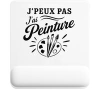 Tapis de Souris J’Peux Pas j’AI Peinture | Tapis Ergonomique 22 × 18 cm Repose-Poignet en Mousse | Bureau Télétravail Études | Cadeau Peintre Homme Femme Anniversaire Noël