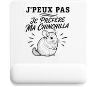 Tapis de Souris J’Peux Pas Je préfère ma Chinchilla | Tapis Ergonomique 22 × 18 cm Repose-Poignet en Mousse | Bureau Télétravail Études | Cadeau Propriétaire Chinchilla Homme Femme Anniversaire Noël