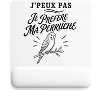 Tapis de Souris J’Peux Pas Je préfère ma Perruche | Tapis Ergonomique 22 × 18 cm Repose-Poignet en Mousse | Bureau Télétravail Études | Cadeau Homme Femme Anniversaire Noël