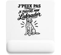 Tapis de Souris J’Peux Pas Je préfère Mon Labrador | Tapis Ergonomique 22 × 18 cm Repose-Poignet en Mousse | Bureau Télétravail Études | Cadeau Propriétaire Labrador Homme Femme Anniversaire Noël