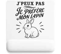 Tapis de Souris J’Peux Pas Je préfère Mon Lapin | Tapis Ergonomique 22 × 18 cm Repose-Poignet en Mousse | Bureau Télétravail Études | Cadeau Propriétaire Lapin Homme Femme Anniversaire Noël