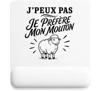 Tapis de Souris J’Peux Pas Je préfère Mon Mouton J'peux Pas Minimaliste | Tapis Ergonomique 22 × 18 cm Repose-Poignet en Mousse | Bureau Télétravail Études | Cadeau Homme Femme Anniversaire Noël