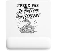 Tapis de Souris J’Peux Pas Je préfère Mon Serpent | Tapis Ergonomique 22 × 18 cm Repose-Poignet en Mousse | Bureau Télétravail Études | Cadeau Homme Femme Anniversaire Noël