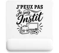 Tapis de Souris J’Peux Pas Je suis Instit | Tapis Ergonomique 22 × 18 cm Repose-Poignet en Mousse | Bureau Télétravail Études | Cadeau Instituteur Institutrice Homme Femme Anniversaire Noël