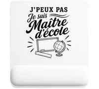 Tapis de Souris J’Peux Pas Je suis Maître d’école J'peux Pas Minimaliste | Tapis Ergonomique 22 × 18 cm Repose-Poignet en Mousse | Bureau Télétravail Études | Cadeau Homme Femme Anniversaire Noël