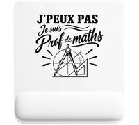 Tapis de Souris J’Peux Pas Je suis Prof de Maths J'peux Pas Minimaliste | Tapis Ergonomique 22 × 18 cm Repose-Poignet en Mousse | Bureau Télétravail Études | Cadeau Homme Femme Anniversaire Noël