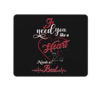 Tapis De Souris J'Ai Besoin De Toi comme Un Cœur A Besoin d'un Battement Mousepad De Bureau Anti-Dérapant Tapis De Souris De Jeu Mouse Pad pour Clavier Pc Bureau 25X30Cm