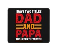 Tapis De Souris J'Ai Deux Titres, Papa Et Papa, Et Je Les Porte Tous Les Deux Mouse Pad Anti-Dérapant Souris Tapis avec Bords Surpiqués sous-Main pour Clavier Et Souris pour Pc Gaming Bureau