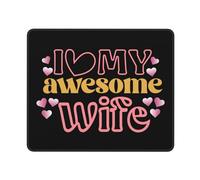 Tapis De Souris J'aime Ma Femme Géniale Tapis De Bureau Anti-Dérapant Tapis De Souris Gaming Moderne Accessoires De Jeu Mac Et Pc pour Bureau Travail Gaming 25X30Cm